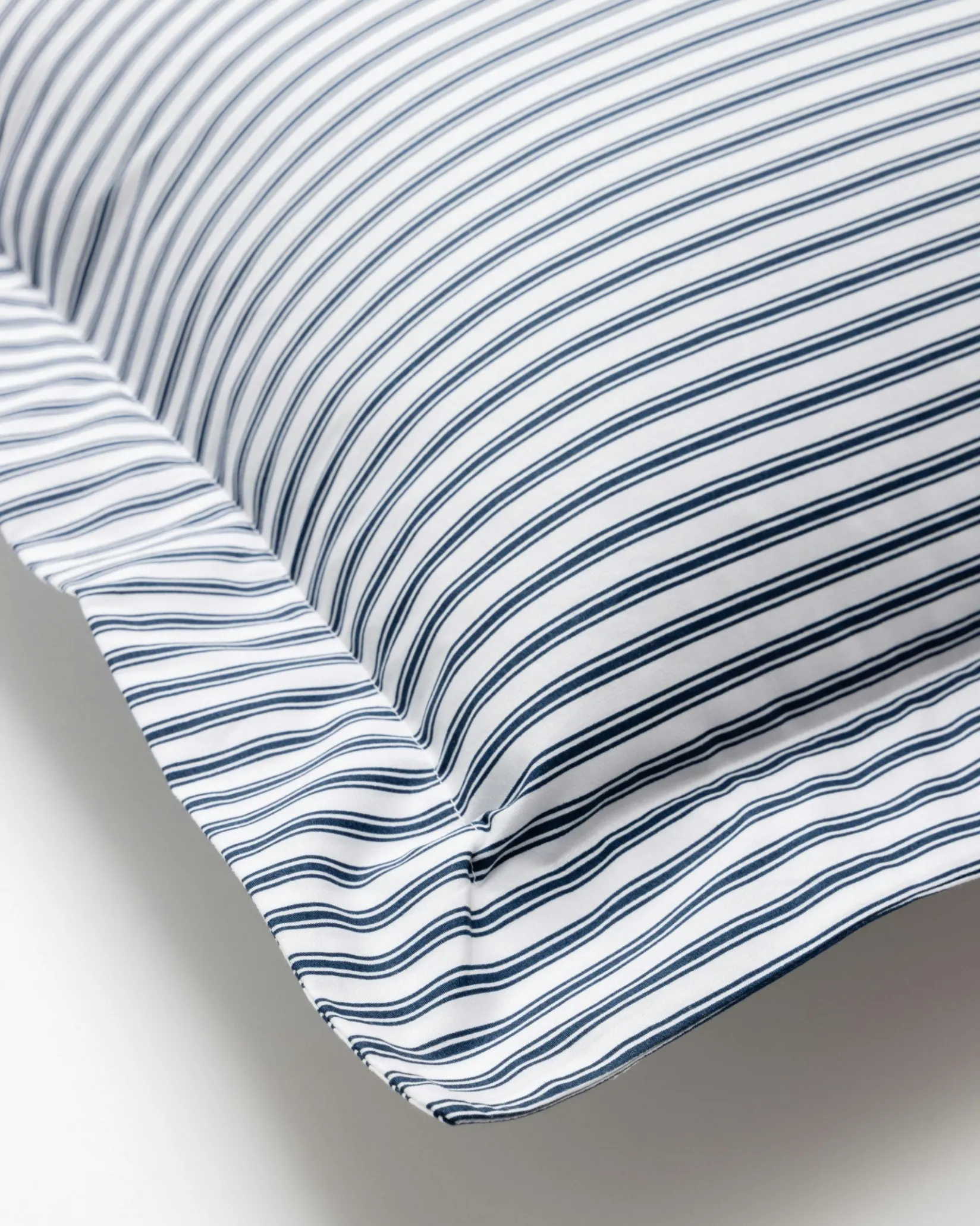 Petite Plume Luxe Premium Percale Euro Sham in Navy French Ticking