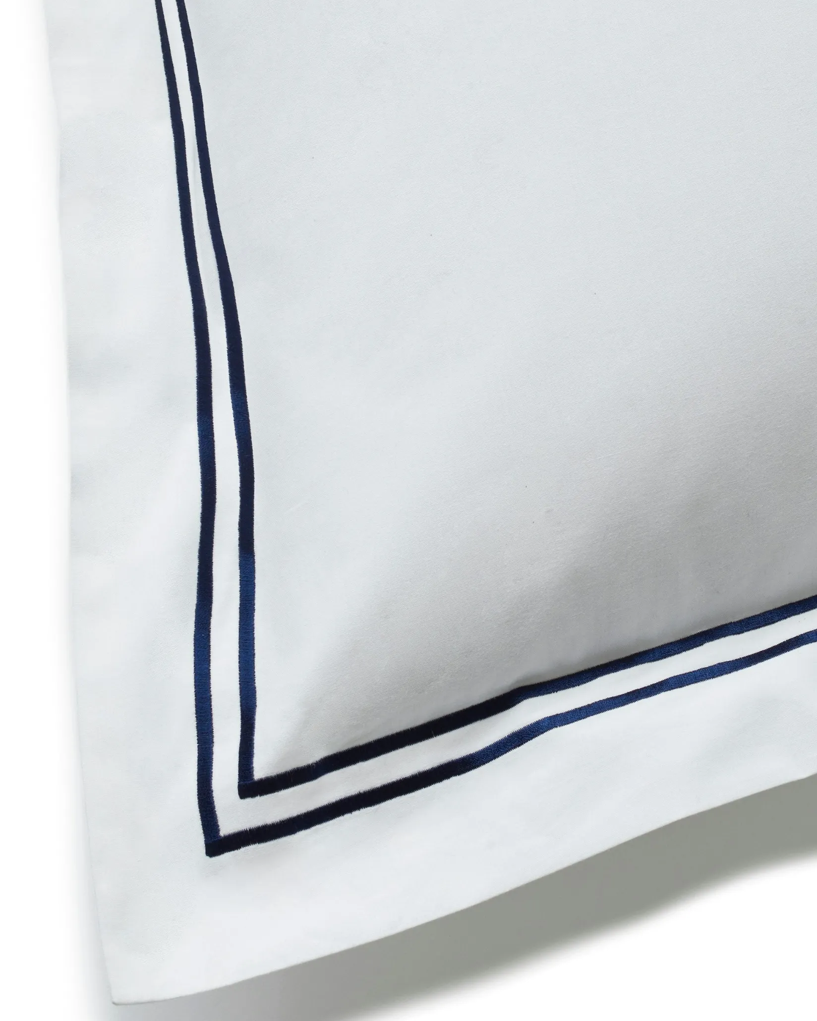 Petite Plume Luxe Premium Percale Euro Sham in Navy French Ticking