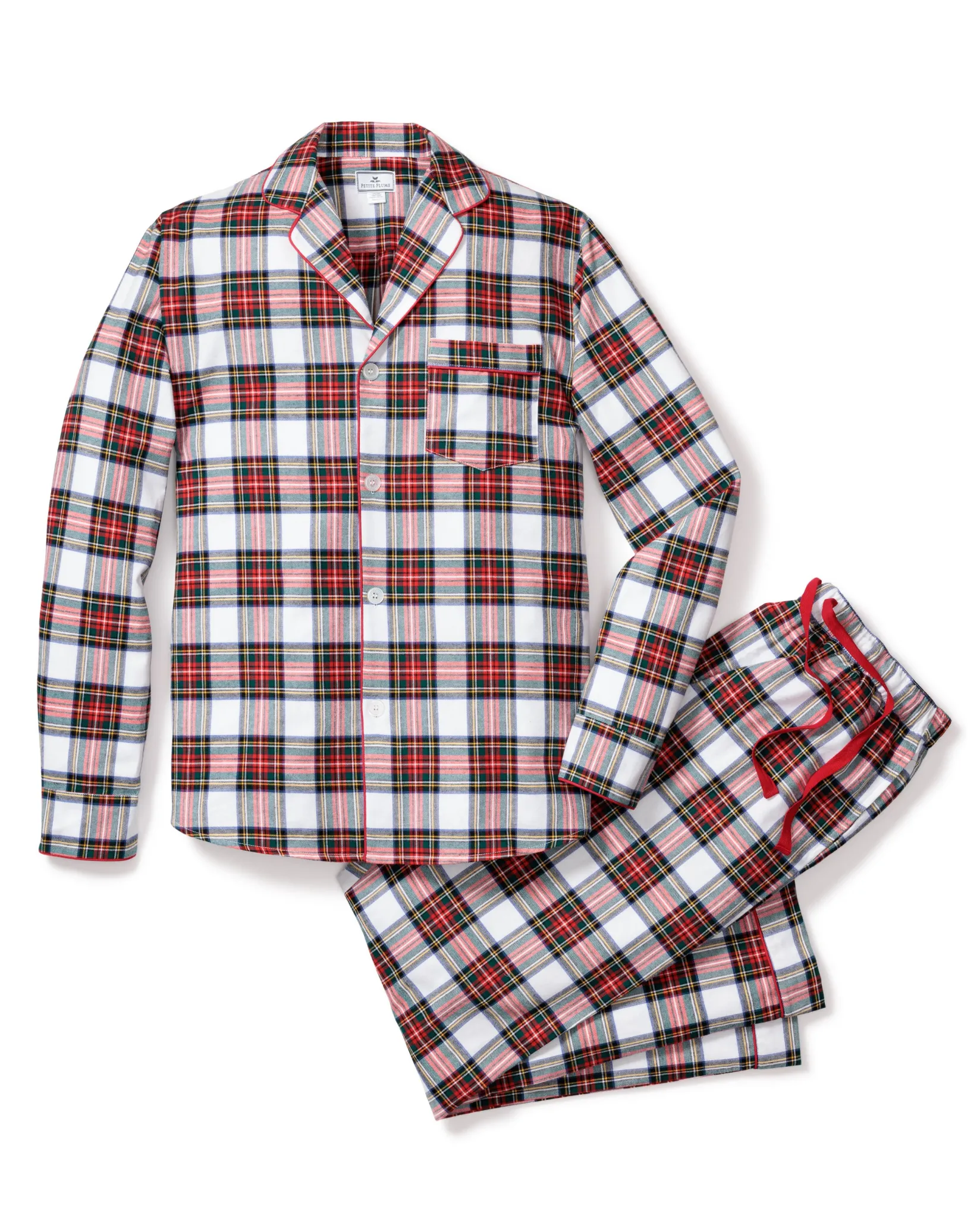 Petite Plume Men's Brushed Cotton Pajama Set in Balmoral Tartan
