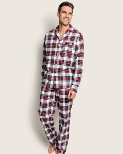 Petite Plume Men's Brushed Cotton Pajama Set in Balmoral Tartan