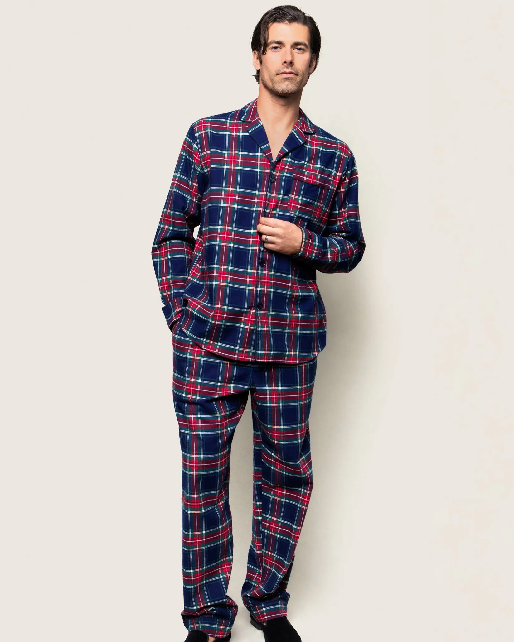 Petite Plume Men's Brushed Cotton Pajama Set in Windsor Tartan