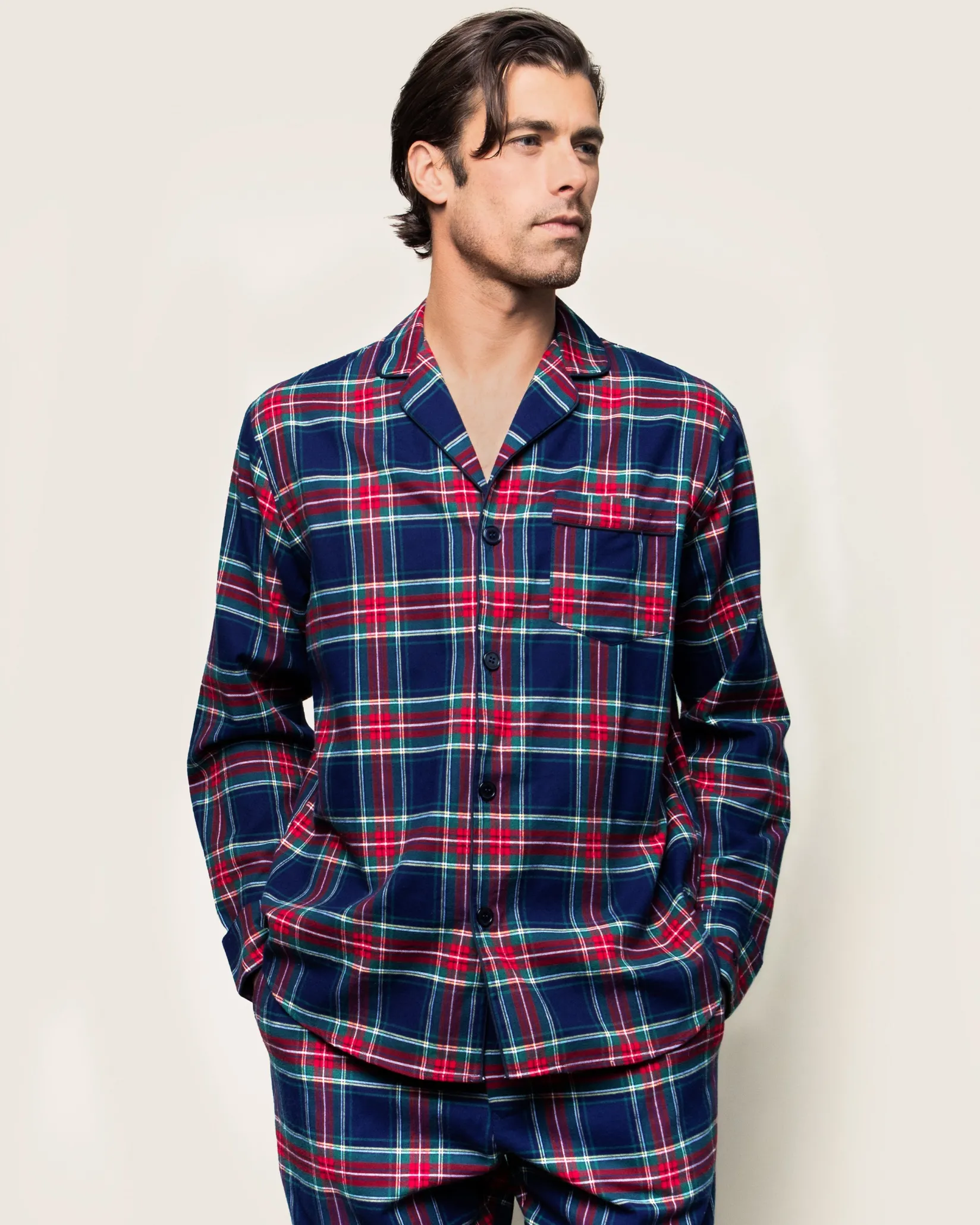 Petite Plume Men's Brushed Cotton Pajama Set in Windsor Tartan