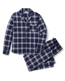 Petite Plume Men's Brushed Cotton Pajama Set in Oxford Tartan