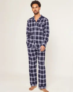 Petite Plume Men's Brushed Cotton Pajama Set in Oxford Tartan