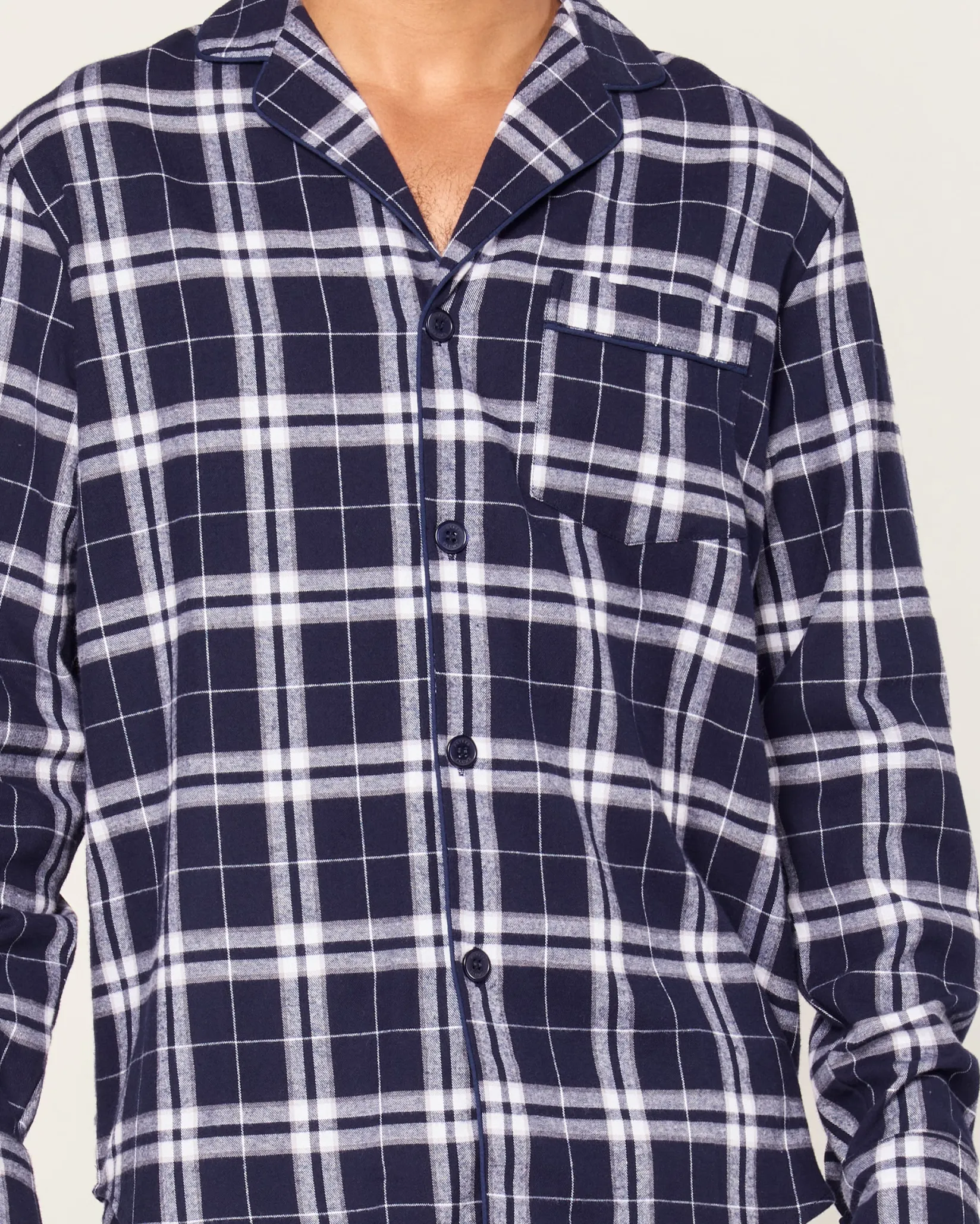 Petite Plume Men's Brushed Cotton Pajama Set in Oxford Tartan