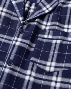 Petite Plume Men's Brushed Cotton Pajama Set in Oxford Tartan