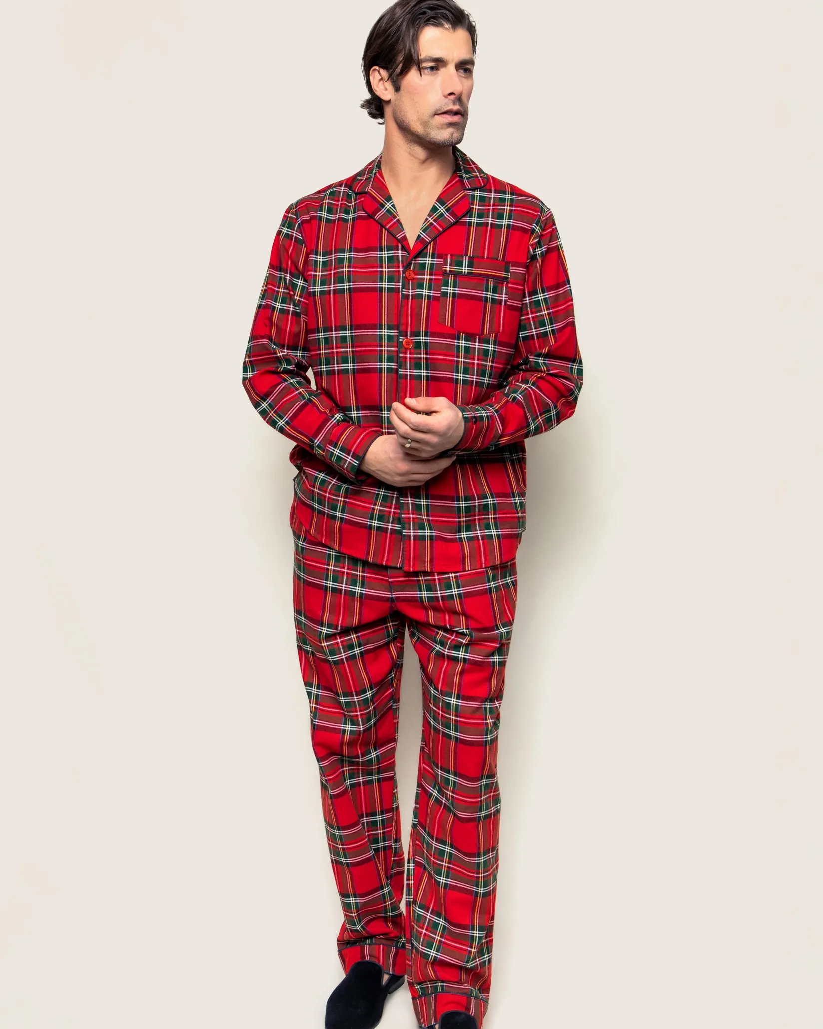 Petite Plume Men's Brushed Cotton Pajama Set in Imperial Tartan