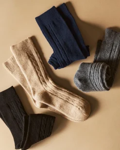 Petite Plume Men's Cashmere Sock in Black