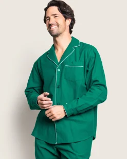 Petite Plume Men's Flannel Pajama Set in Forest Green