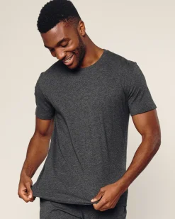 Petite Plume Men's Pima Essential Crew Neck Tee in Dark Heather Grey