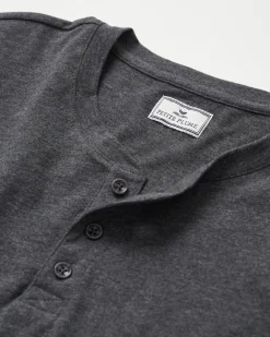 Petite Plume Men's Pima Henley in Dark Heather Grey