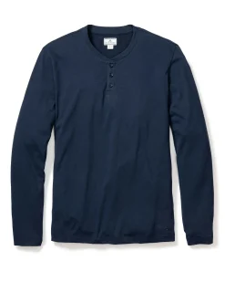 Petite Plume Men's Pima Henley in Dark Heather Grey