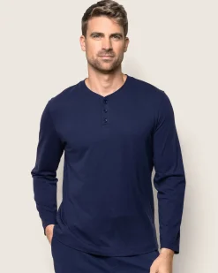 Petite Plume Men's Pima Henley in Dark Heather Grey
