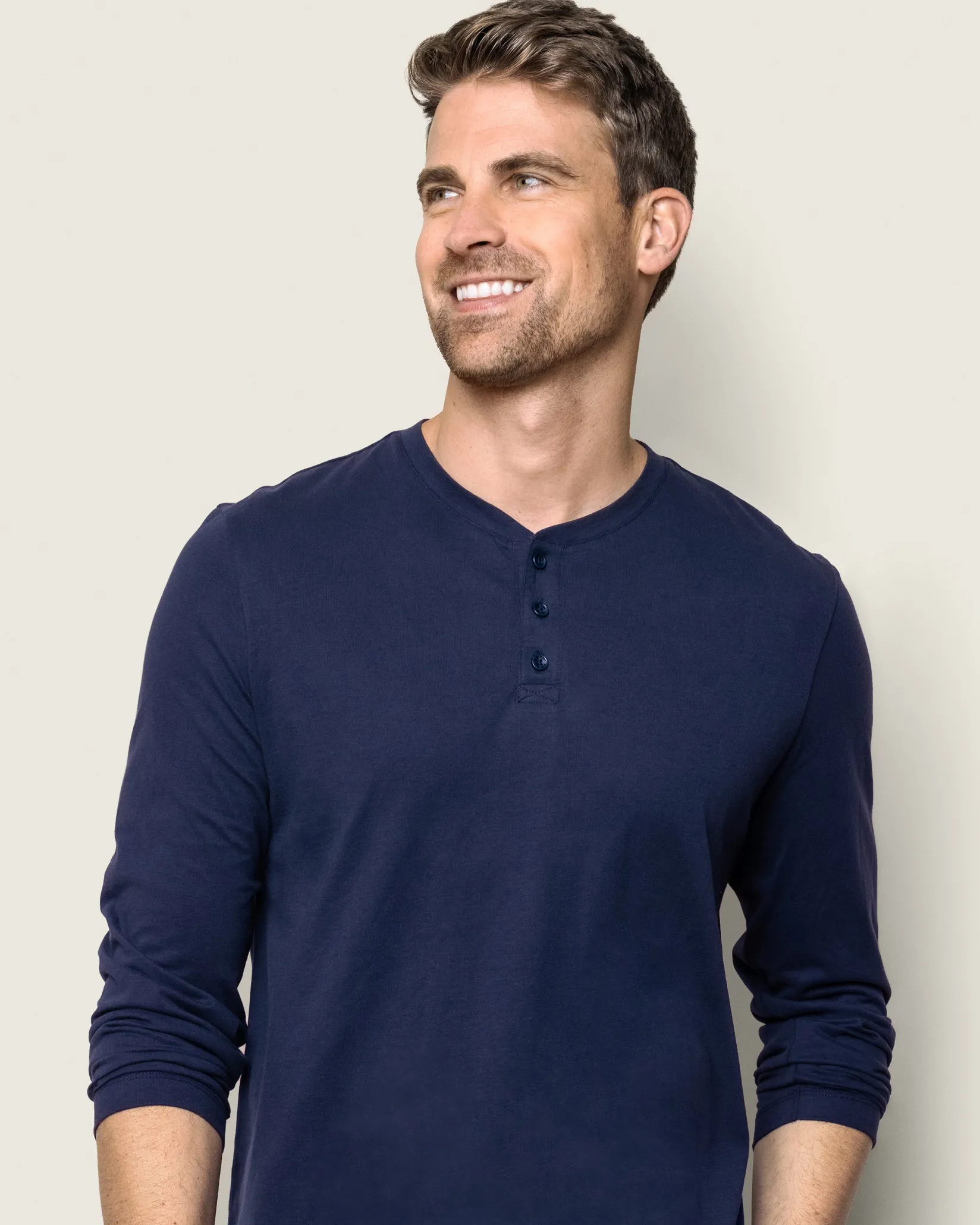 Petite Plume Men's Pima Henley in Navy