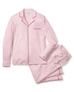 Petite Plume Men's Pima Pajama Set in Antique Red Ticking