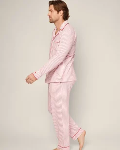 Petite Plume Men's Pima Pajama Set in Antique Red Ticking