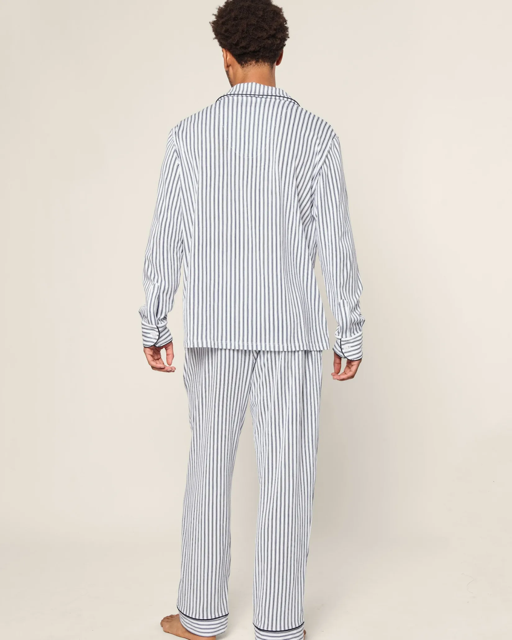 Petite Plume Men's Pima Pajama Set in Antique Red Ticking