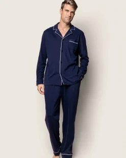 Petite Plume Men's Pima Pajama Set in Black
