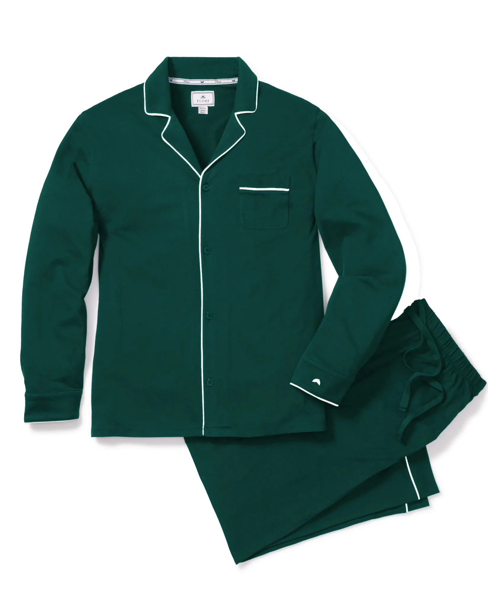 Petite Plume Men's Pima Pajama Set in Evergreen