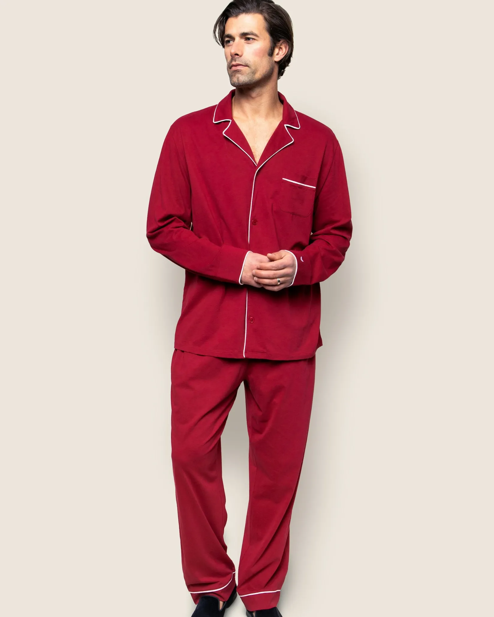 Petite Plume Men's Pima Pajama Set in Evergreen
