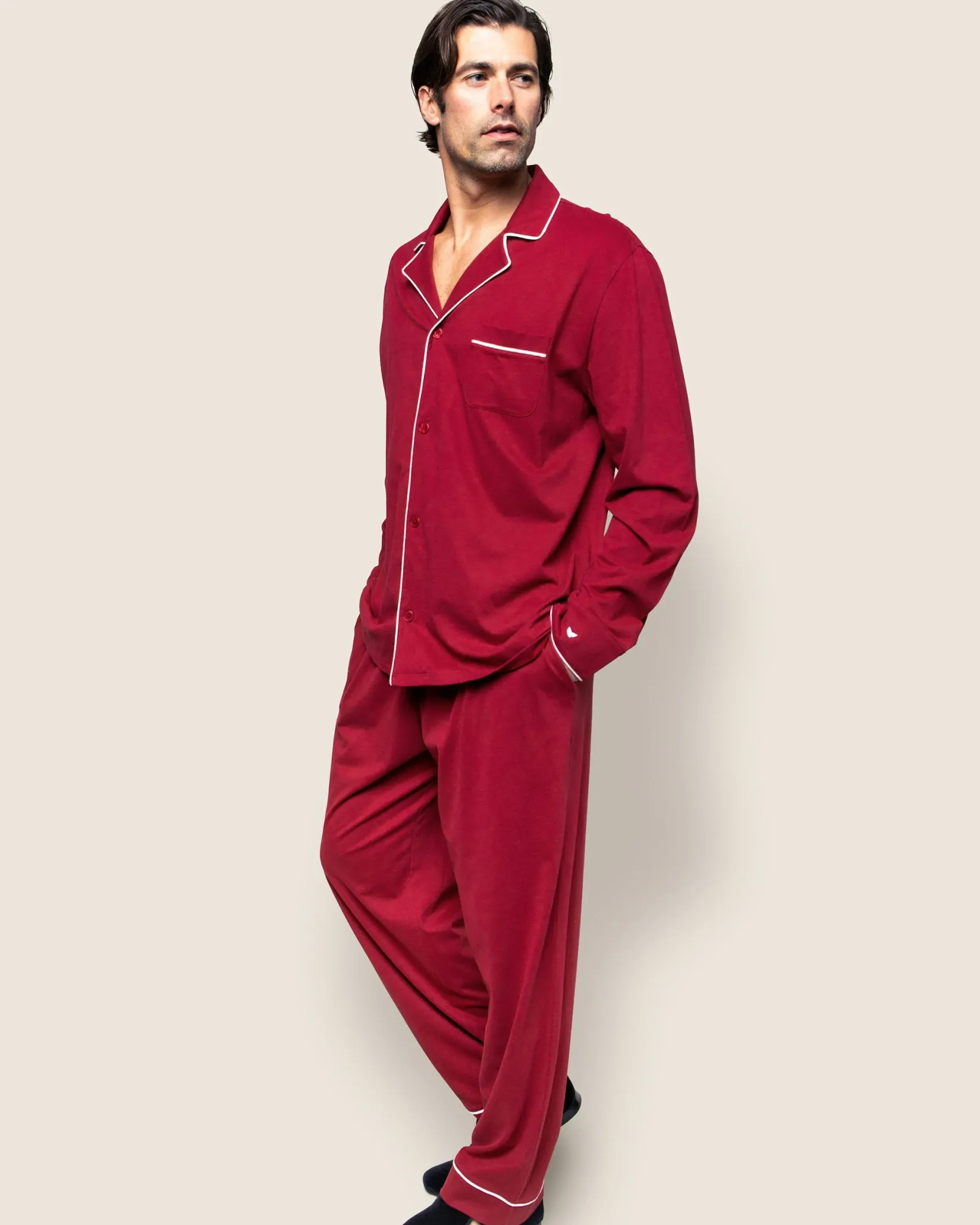 Petite Plume Men's Pima Pajama Set in Evergreen