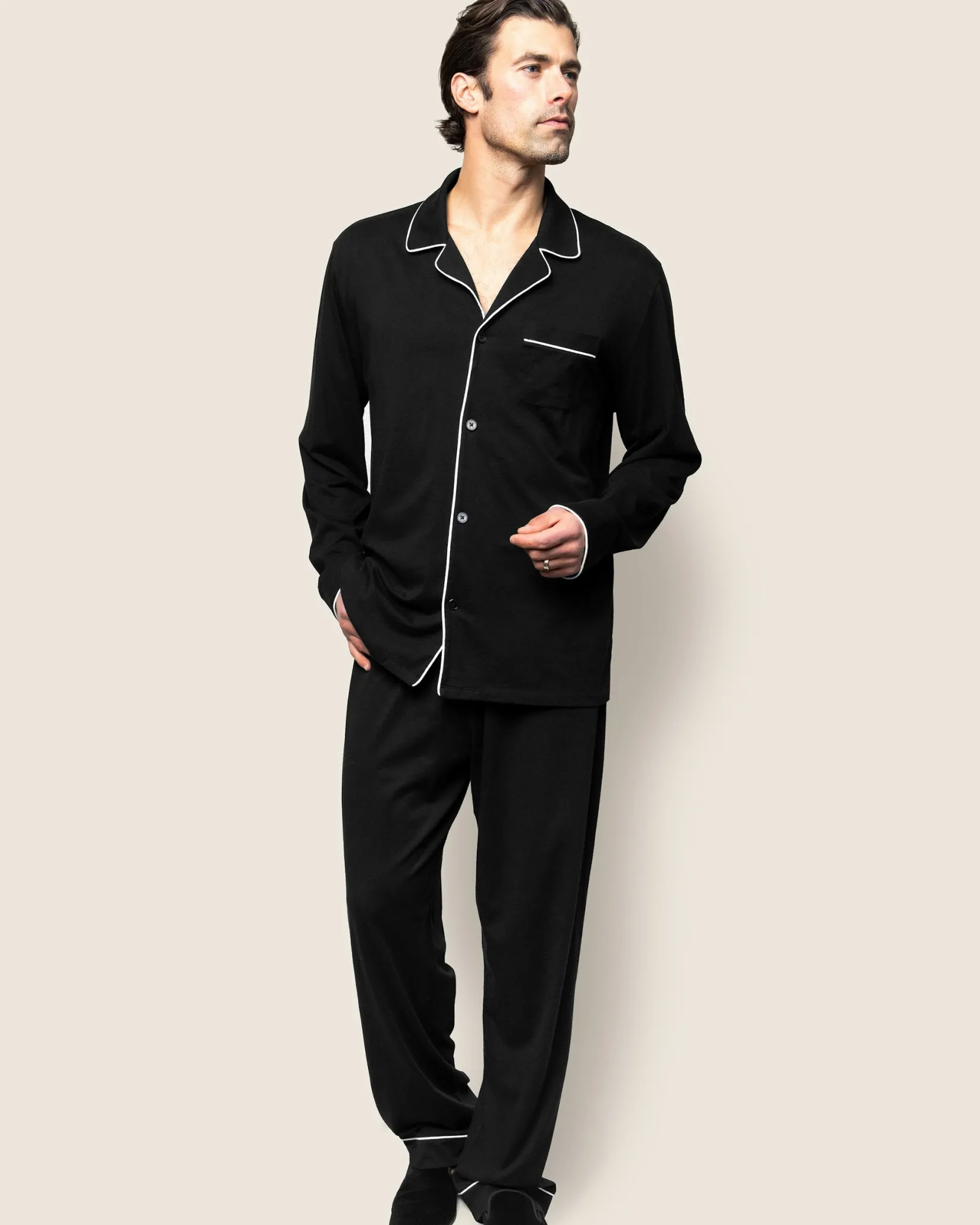 Petite Plume Men's Pima Pajama Set in Evergreen