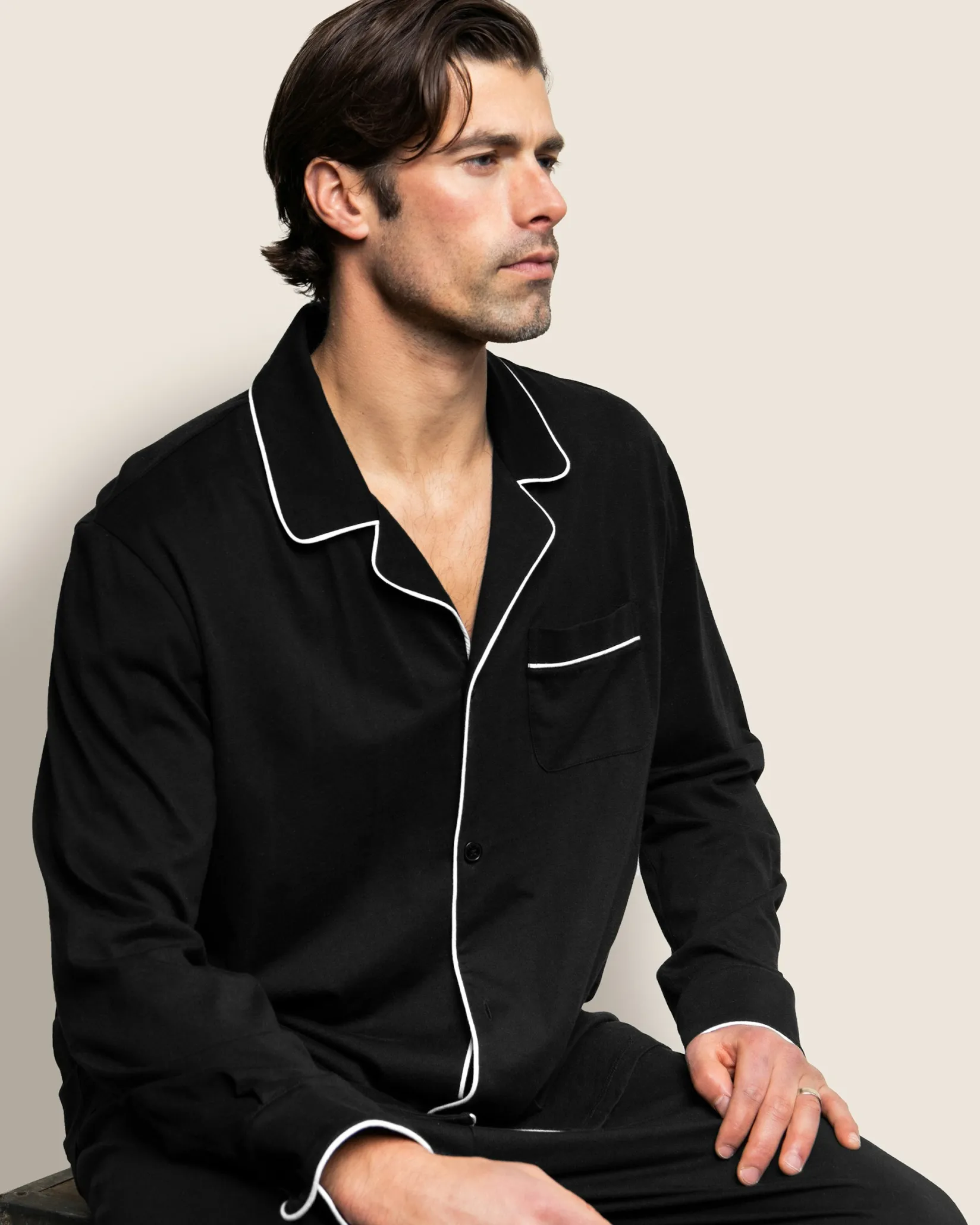 Petite Plume Men's Pima Pajama Set in Evergreen