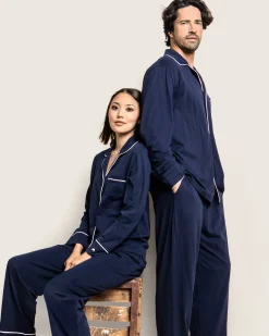 Petite Plume Men's Pima Pajama Set in Navy