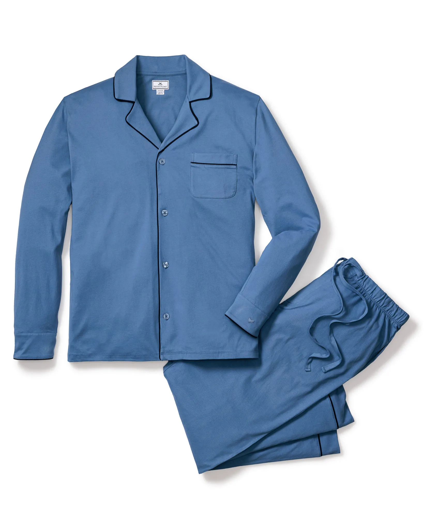 Petite Plume Men's Pima Pajama Set in Navy
