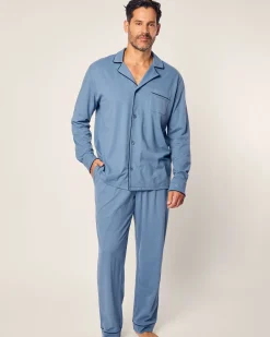 Petite Plume Men's Pima Pajama Set in Navy
