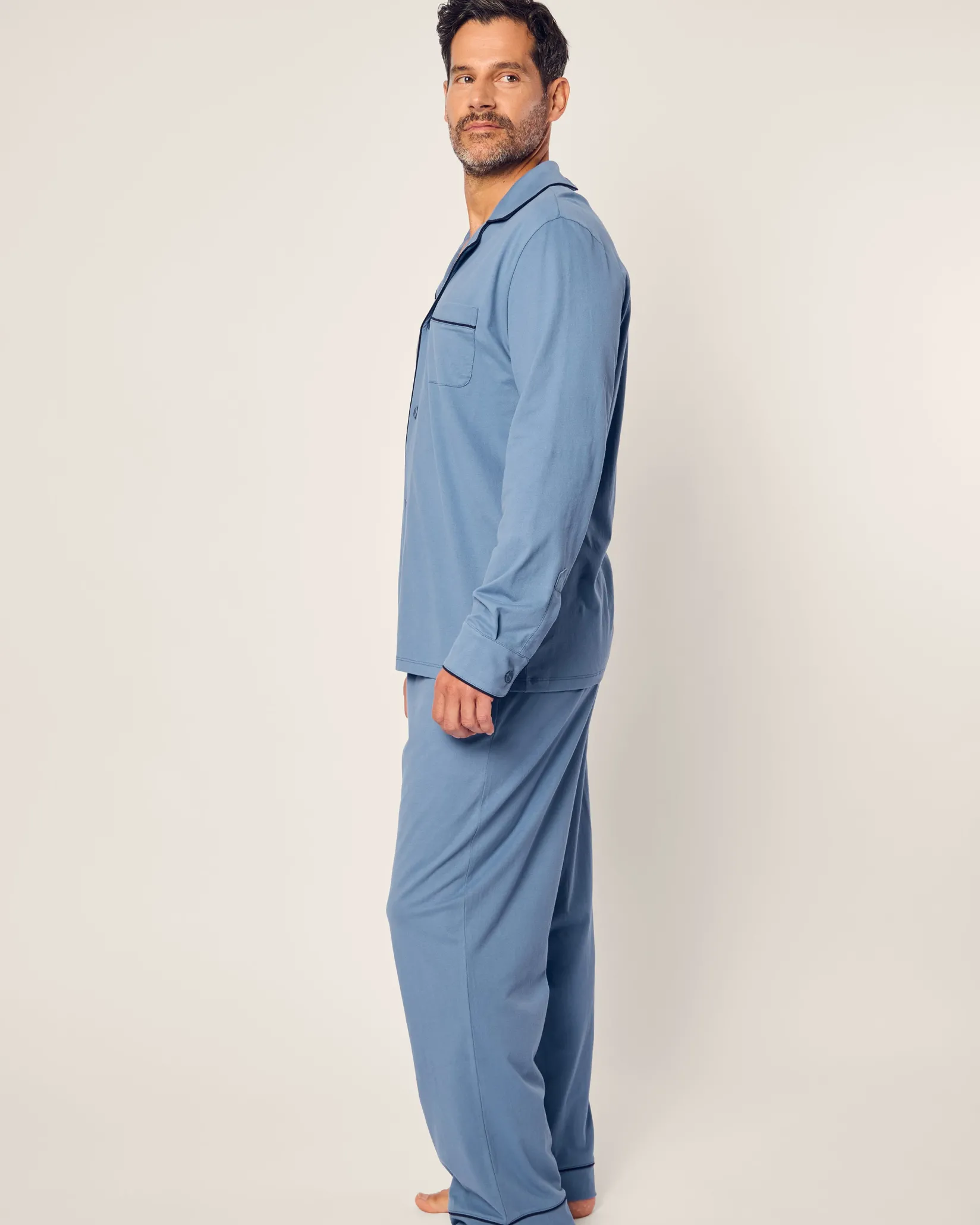 Petite Plume Men's Pima Pajama Set in Navy