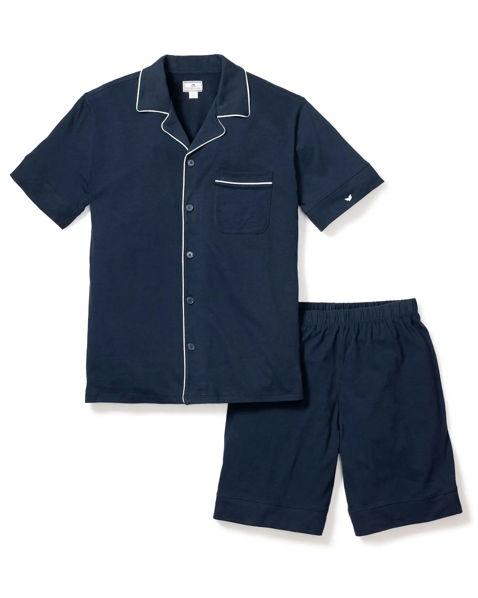 Petite Plume Men's Pima Pajama Short Set in Dark Heather Grey