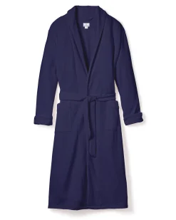 Petite Plume Men's Pima Robe in Blue Dusk Jacquard