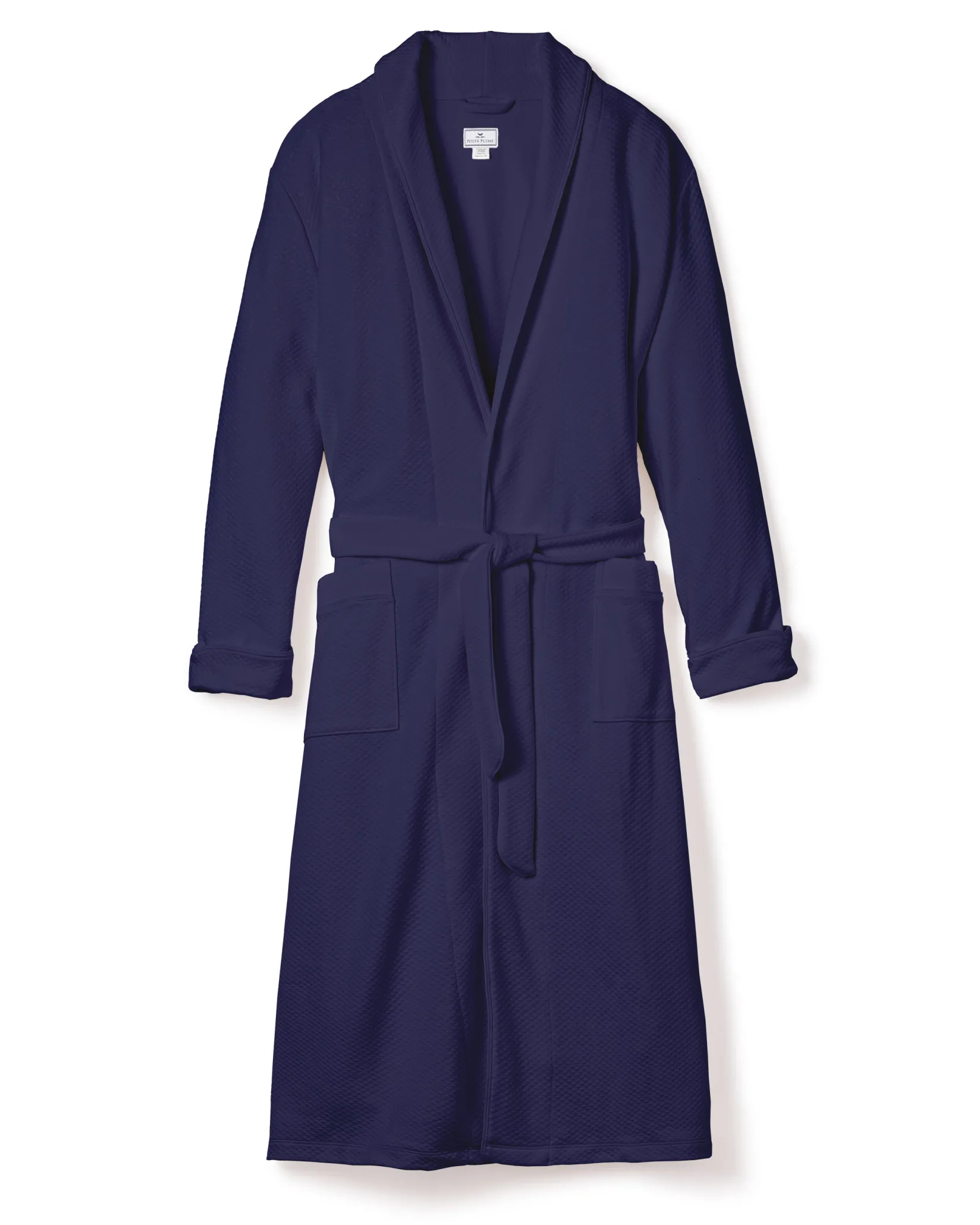 Petite Plume Men's Pima Robe in Blue Dusk Jacquard