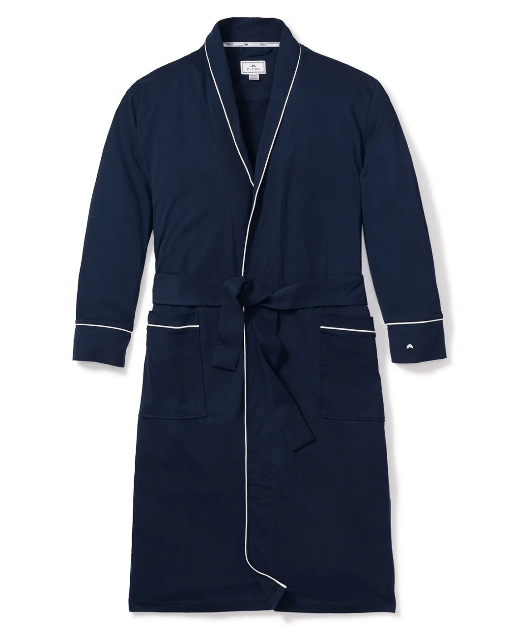 Petite Plume Men's Pima Robe in Navy