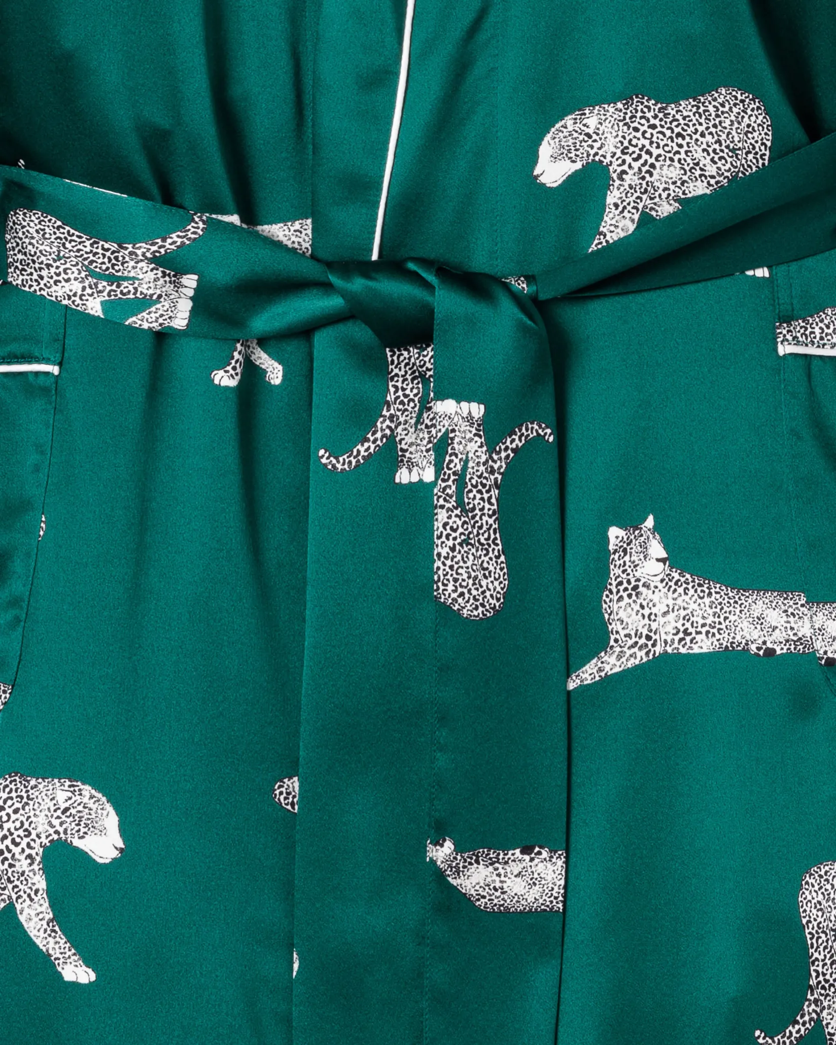 Petite Plume Men's Silk Long Robe in Panthère de Luxe