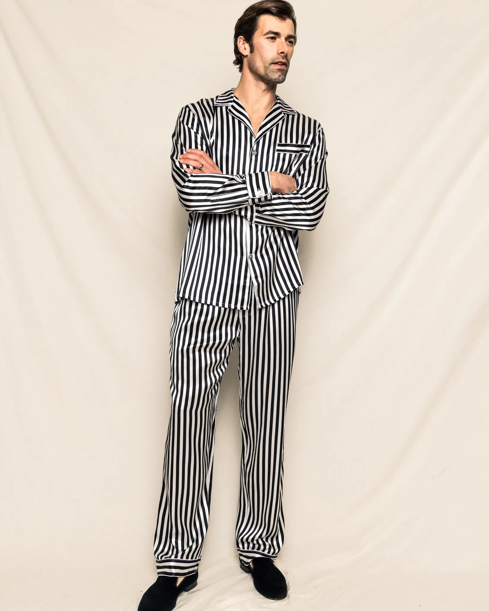 Petite Plume Men's Silk Pajama Set in