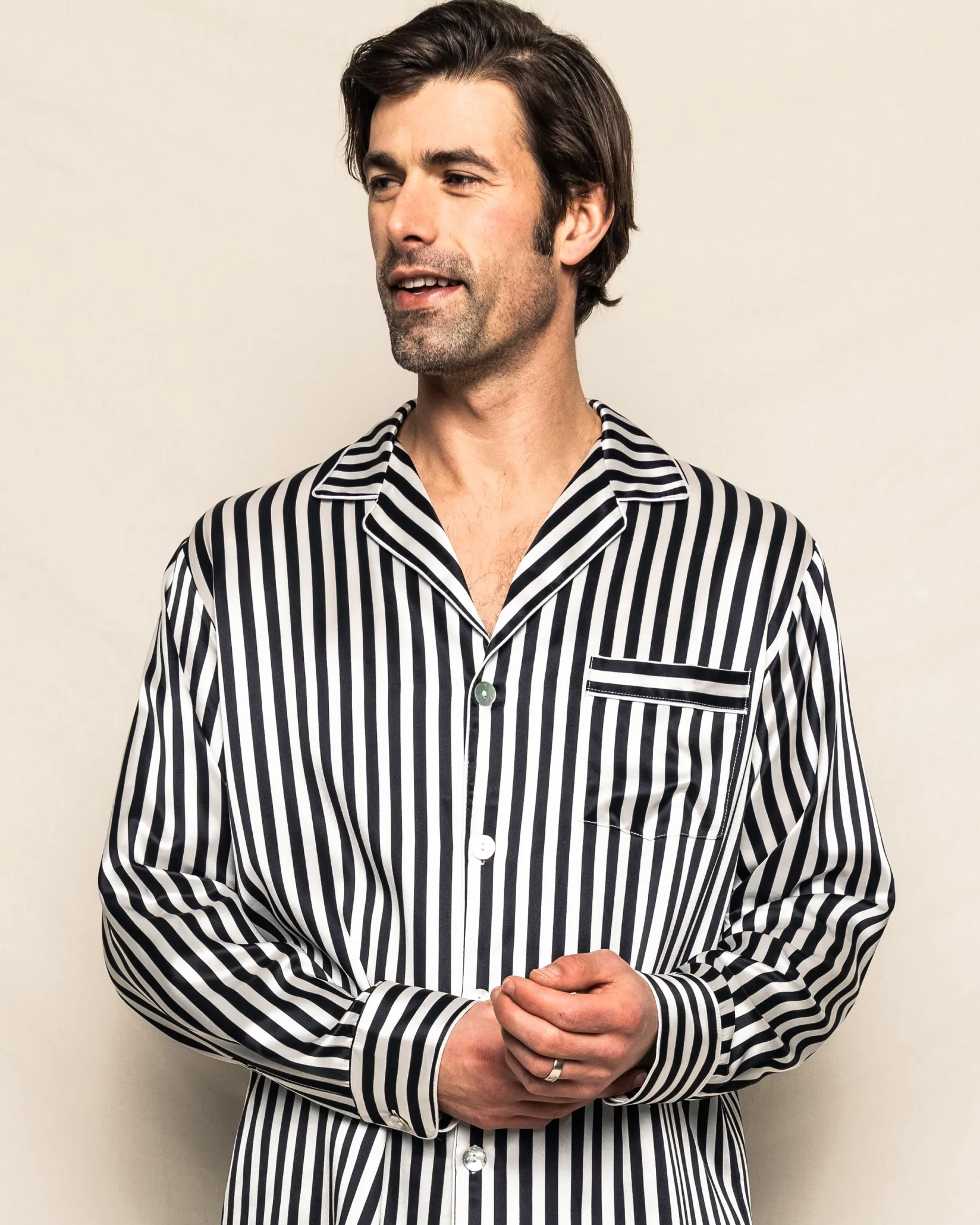 Petite Plume Men's Silk Pajama Set in