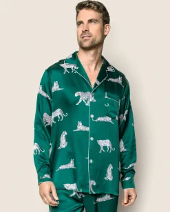Petite Plume Men's Silk Pajama Set in Panthere de Nuit