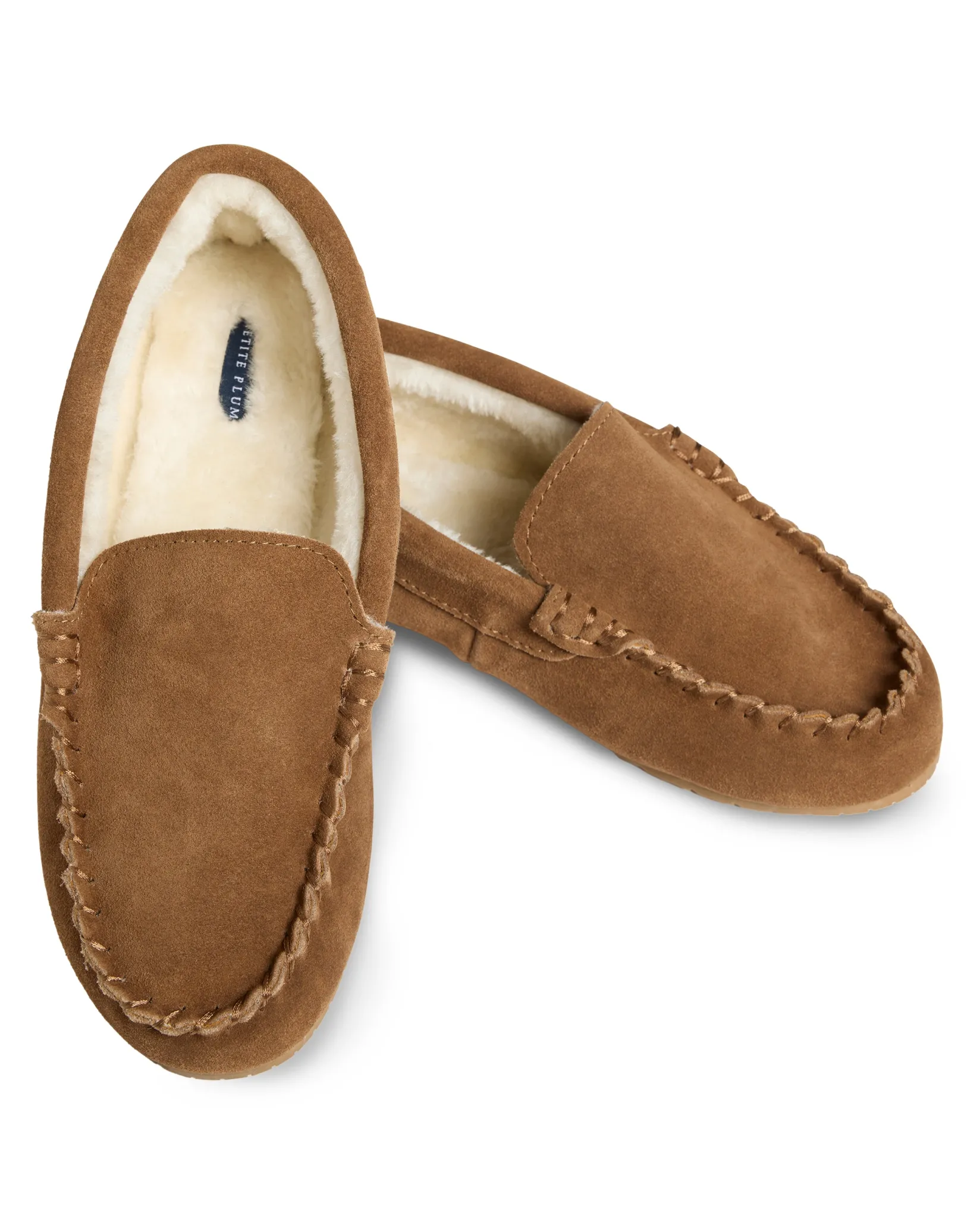 Petite Plume Men's Suede Slippers in Tan