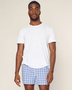 Petite Plume Men's Twill 3 Pack Boxers in Royal Blue Gingham