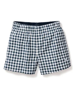 Petite Plume Men's Twill 3 Pack Boxers in Royal Blue Gingham