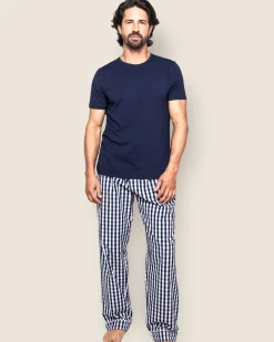 Petite Plume Men’s Twill Classic Navy Pajama Pant Duo