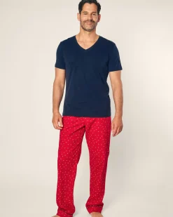 Petite Plume Men's Twill Pajama Pant in Anchors Away
