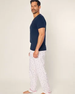 Petite Plume Men's Twill Pajama Pant in Anchors Away