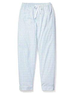 Petite Plume Men's Twill Pajama Pant in Light Blue Gingham