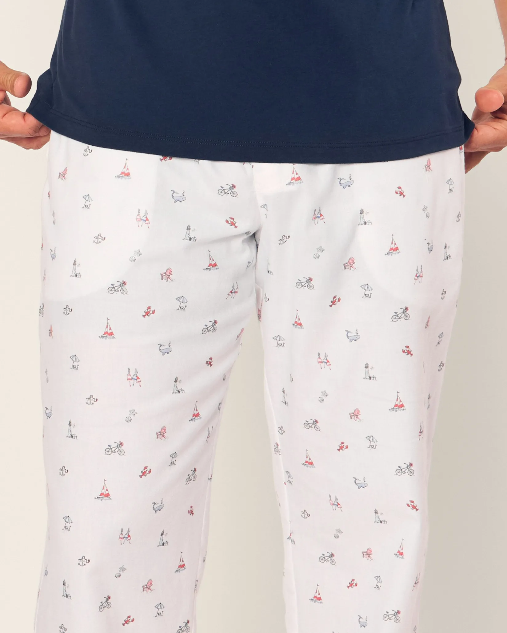 Petite Plume Men's Twill Pajama Pant in Coastal Charms