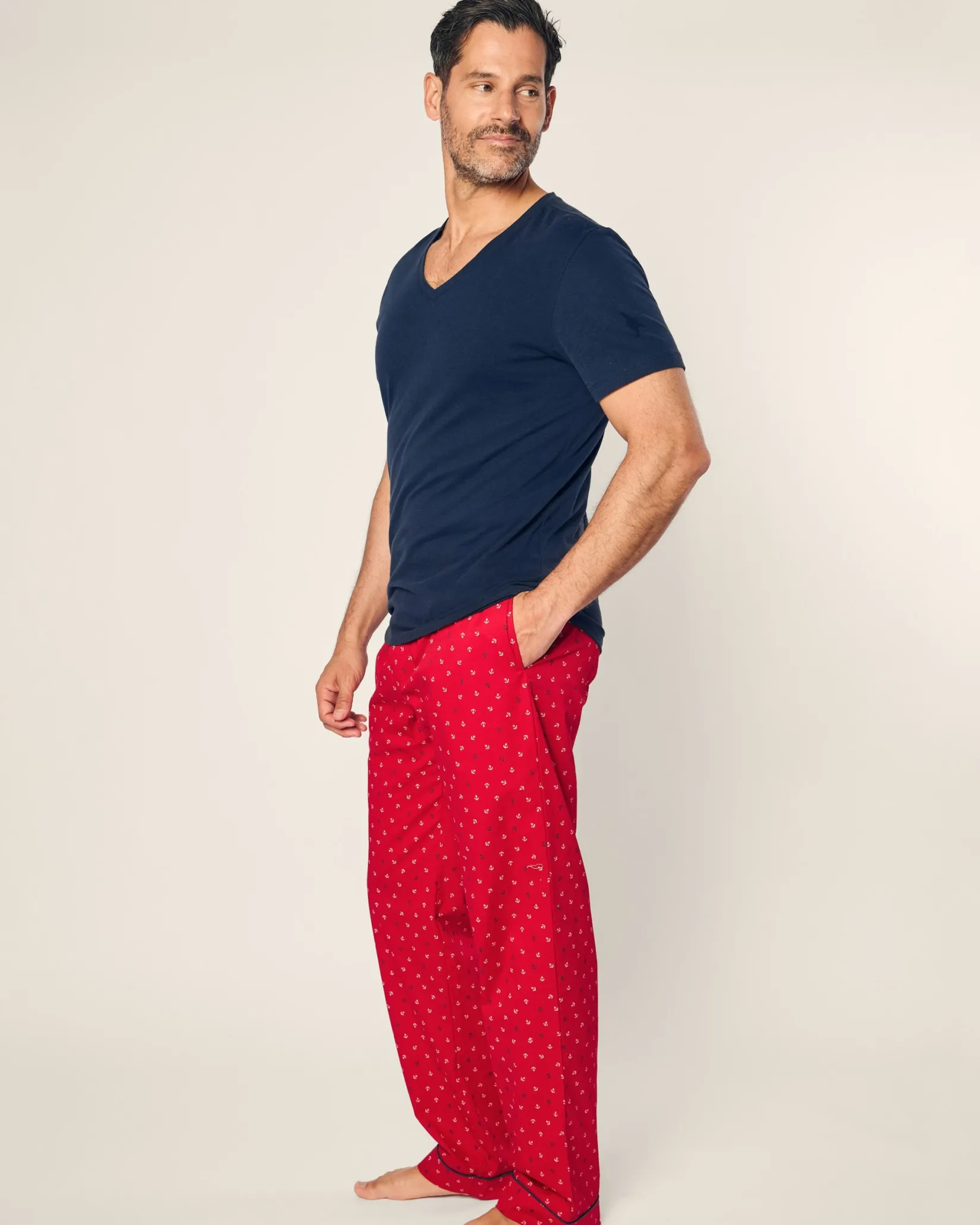 Petite Plume Men's Twill Pajama Pant in Coastal Charms