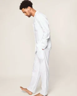 Petite Plume Men's Twill Pajama Set in White