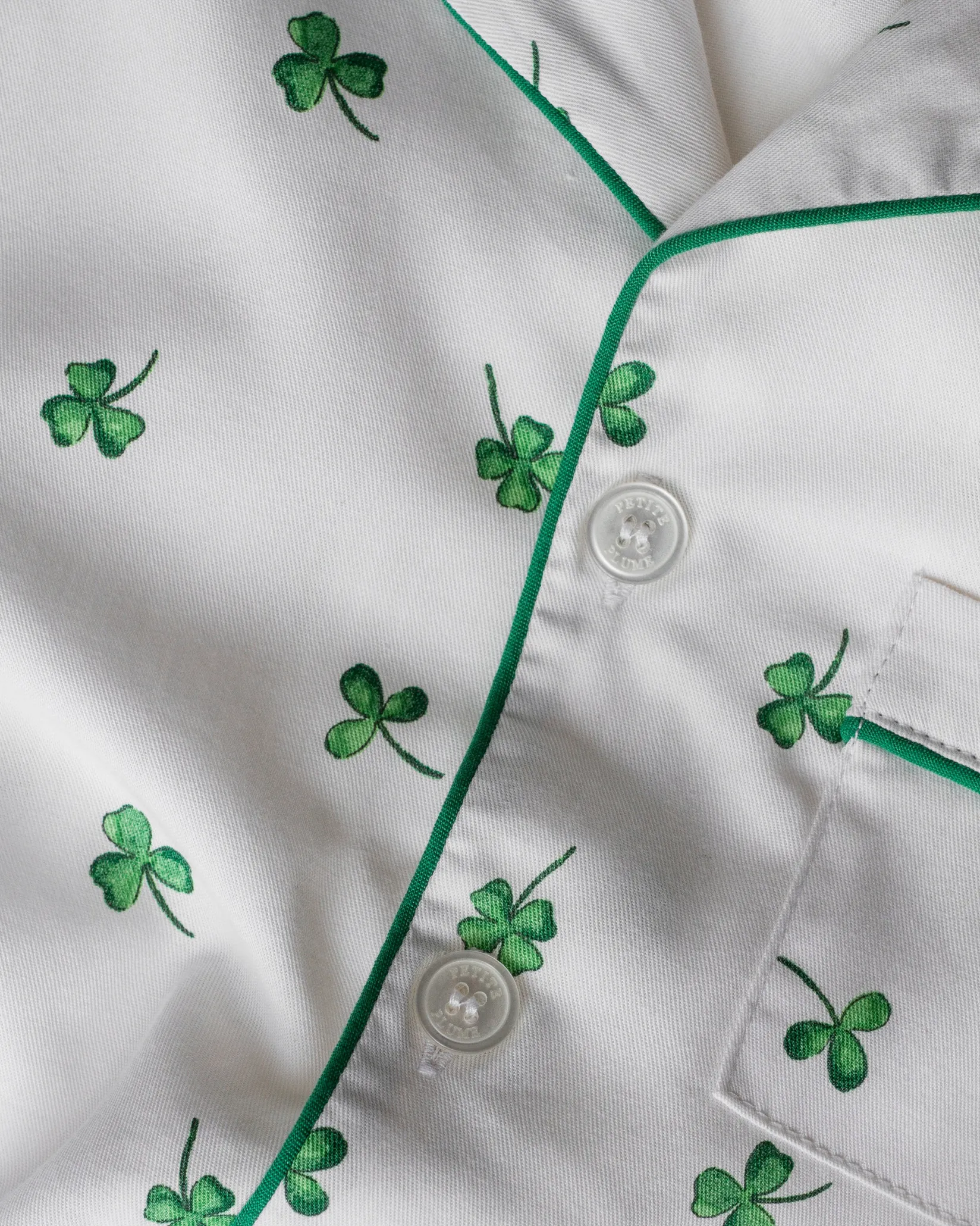 Petite Plume Men's Twill Pajama Set in Shamrocks